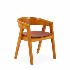 Silla Kurbë De Madera Eucaliptus Asiento Tapizado - comprar online