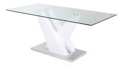 Mesa Modelo Vanna Tapa Vidrio Base Central 180x90x76 Cm