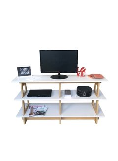 Mueble Rack Para Tv Lino 3 Melamina 135x40x70 Cm - comprar online