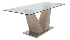 Imagen de Mesa Blomma Tapa De Vidrio Base Central Colores 180x90 Cm