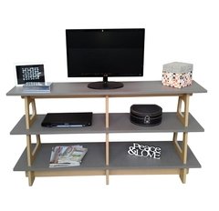 Mueble Rack Para Tv Lino 3 Melamina 135x40x70 Cm - tienda online