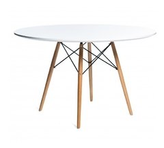 Mesa Eames Base Madera Tapa Laqueada Redonda 110 Cm - tienda online