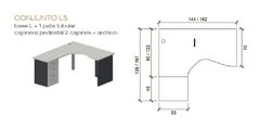 Puesto De Trabajo Up 2 Cajones + Archivo Con Columna 144x135 Cm - comprar online