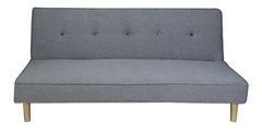 Sofa Cama Alexis Colorful Base Madera Tapizado En Tela Gris