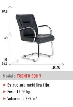 Sillon Ejecutivo Modelo Trento 500 V Trineo Base Negra - comprar online