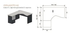 Puesto De Trabajo 2 Cajones 144x135 Escritorio Pc - comprar online