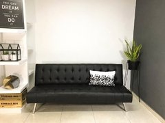 Sofa Cama Tomm Base Cromada Tapizado Ecocuero 3 Colores - comprar online