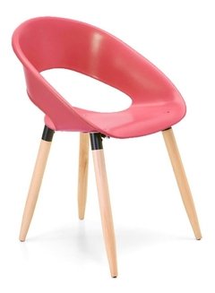 Silla One Wood Plastico Patas Madera Apilable - tienda online