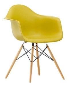 Sillon Eames Plastico Base Madera