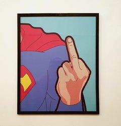 Cuadro Con Marco Pop Art Dc Comics Superman F You Guillemin