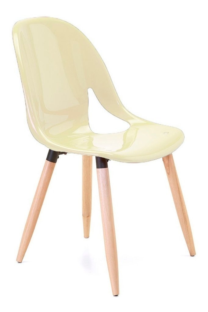 Silla Nina Wood Plastico Patas Madera Apilable