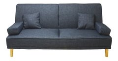 Sofa Cama Luka Base Madera Tapizado Lino Gris Claro en internet