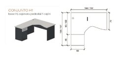 Puesto De Trabajo 1 Cajon 144x135 Pc Escritorio - comprar online