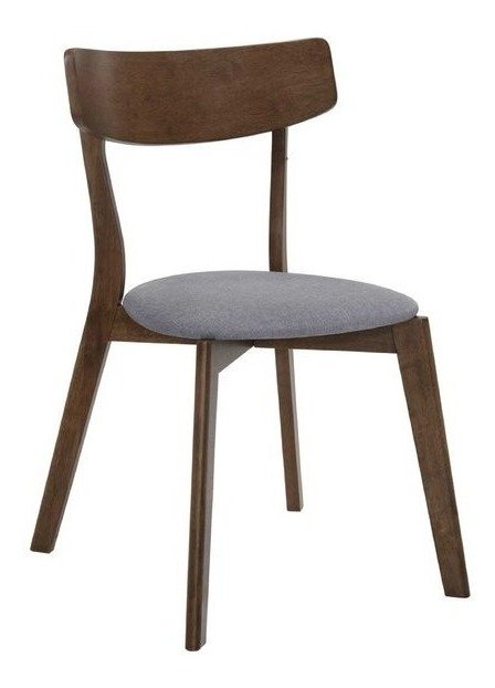 Silla Modelo Deluxe Madera Tapizado Tela Espresso Sesame