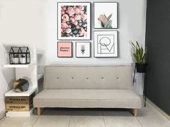 Sofa Cama Alexis 3 Cuerpos Base De Madera Tela Colores - comprar online