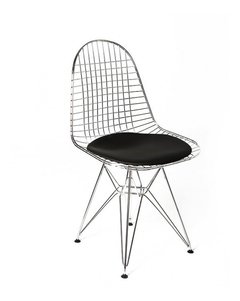 Silla Bertoia Eames Eiffel Cromada Asiento Tapizado