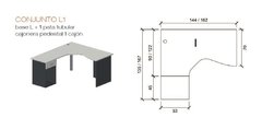 Puesto De Trabajo 1 Cajon Cpu 144x135 Pc Escritorio - comprar online