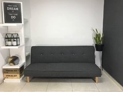 Sofa Cama Alexis 3 Cuerpos Base De Madera Tela Colores - tienda online