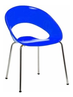 Silla Modelo One De Plastico Base Cromada