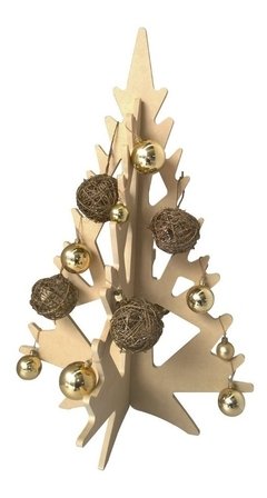 Arbol De Navidad Mdf Madera Crudo 80x80x150 Cm en internet