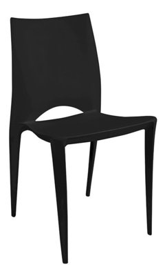 Silla Modelo Napoli De Plastico Texturada Blanco Negro - comprar online