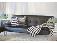 Sofa Cama Napa Con Apoyabrazos Base Cromada Ecocuero - comprar online