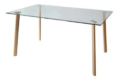 Imagen de Mesa Modelo Ferra De Vidrio Patas Metal Colores 160x90x75 cm