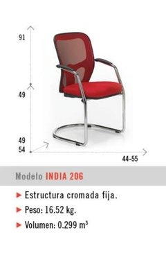 Silla India Ejecutiva Trineo Cromada Tapizada - tienda online