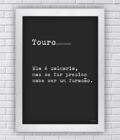 Quadro signo touro frase