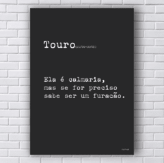 Placa signo touro frase