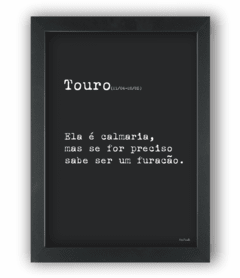 Quadro signo touro frase