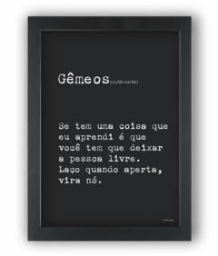 Quadro frase signo gêmeos