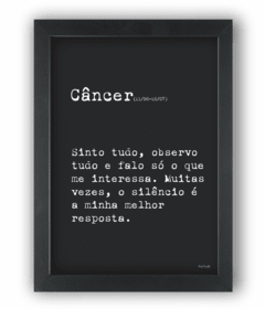 Quadro frase signo câncer