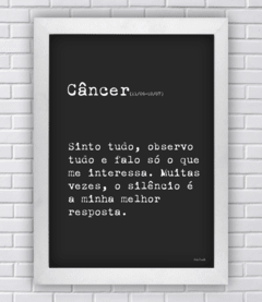 Quadro frase signo câncer