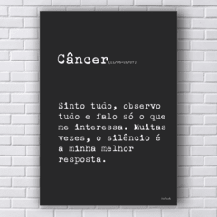 Placa frase signo câncer