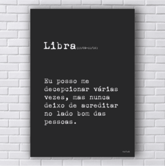 Placa frase signo libra