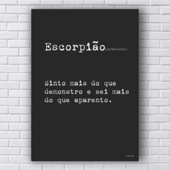 Placa frase signo escorpião