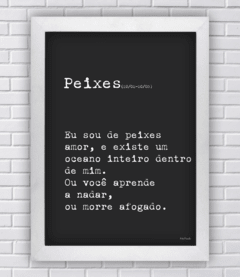 Quadro frase signo peixes