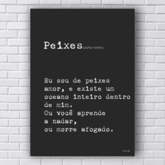 Placa frase signo peixes