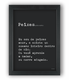 Quadro frase signo peixes