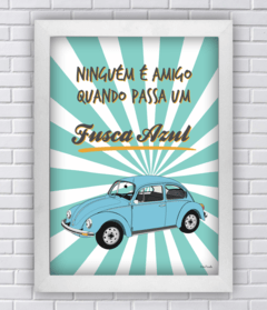 Quadro fusca azul amigos