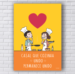 Placa  casal que cozinha junto