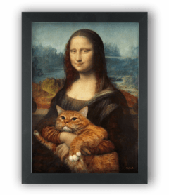 Quadro Mona Lisa com gato