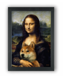 Quadro Mona lisa com cachorro