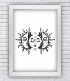 Quadro Tríplice Sol e Lua Esotérico