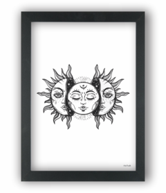 Quadro Tríplice Sol e Lua Esotérico