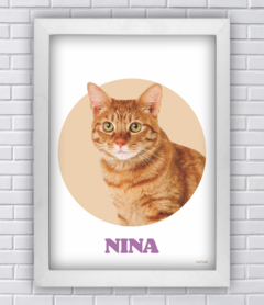 QUADRO ARTE PET PERSONALIZÁVEL FUNDO CÍRCULO (Ref:P199|V244|AV207) - comprar online