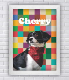 QUADRO ARTE PET PERSONALIZÁVEL FUNDO XADREZ QUADRICULADO (Ref:P200|V245|AV208) - comprar online