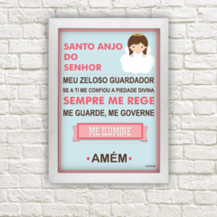 Quadro Infantil ORAÇÃO SANTO ANJO