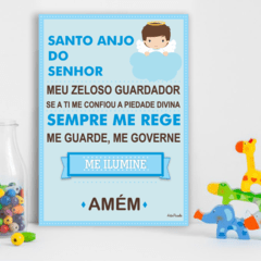 Placa Infantil ORAÇÃO SANTO ANJO